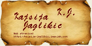 Kajsija Jaglikić vizit kartica